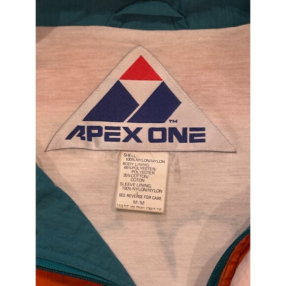Vintage 1990's Apex One Miami Dolphins NFL Full Zip Windbreaker Jacket Medium - Picture 8 of 8